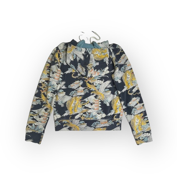 Y2K: Lucky Brand ✵ Asian Inspired Tiger Pagoda Print Zipper Hoodie Sweatshirt ✵M - Picture 13 of 16